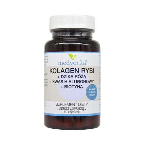 Medverita - Kolagen Rybi Verisol® F + Dzika Róża + Kwas Hialuronowy + Biotyna Medverita - Kolagen Rybi Verisol® F + Dzika Róża + Kwas Hialuronowy + Biotyna
